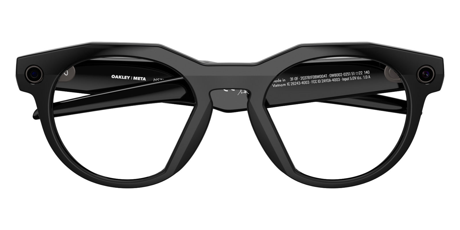 Oakley® Meta OW8002 HSTN - Polished Black/Clear to Amethyst Transitions AR Sunglasses