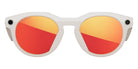 Oakley® Meta OW8002 HSTN - Polished Warm Gray/Prizm Ruby Mirrored Sunglasses