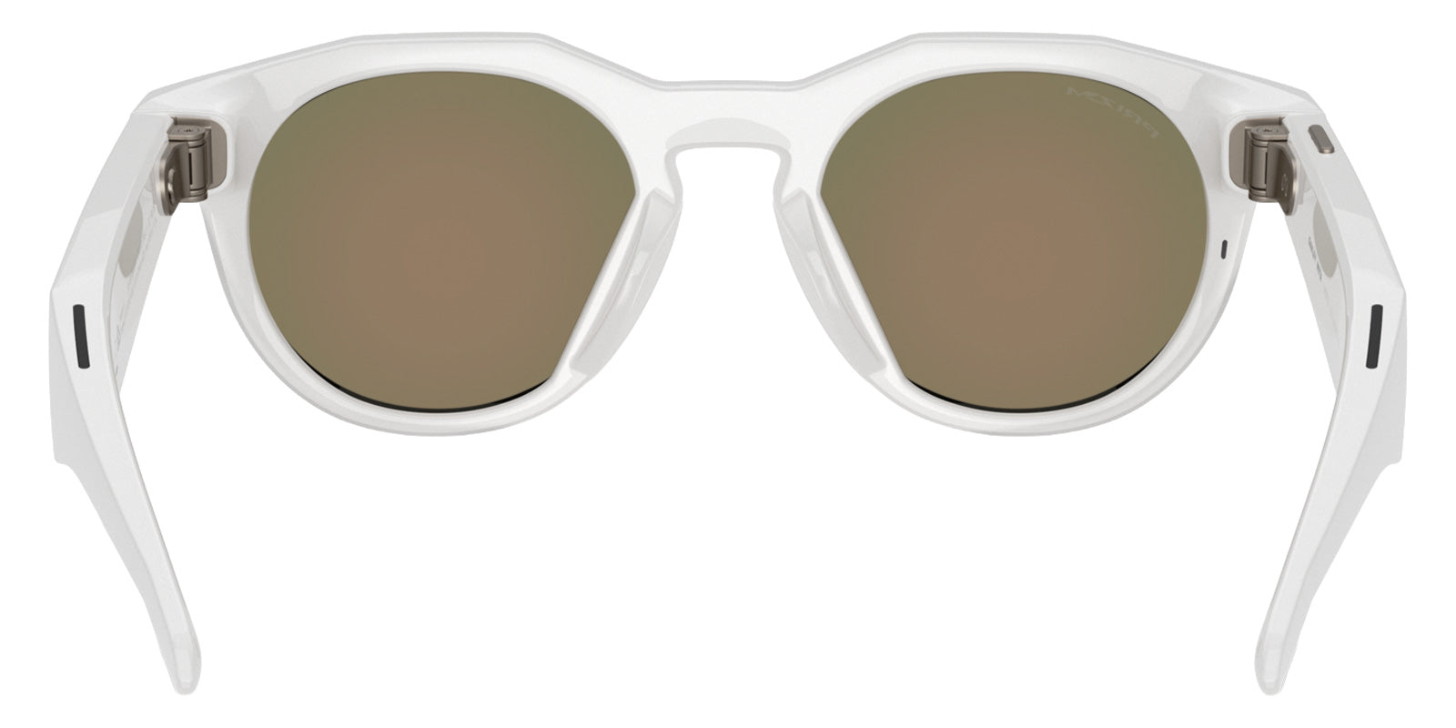 Oakley® Meta OW8002 HSTN - Polished Warm Gray/Prizm Ruby Mirrored Sunglasses