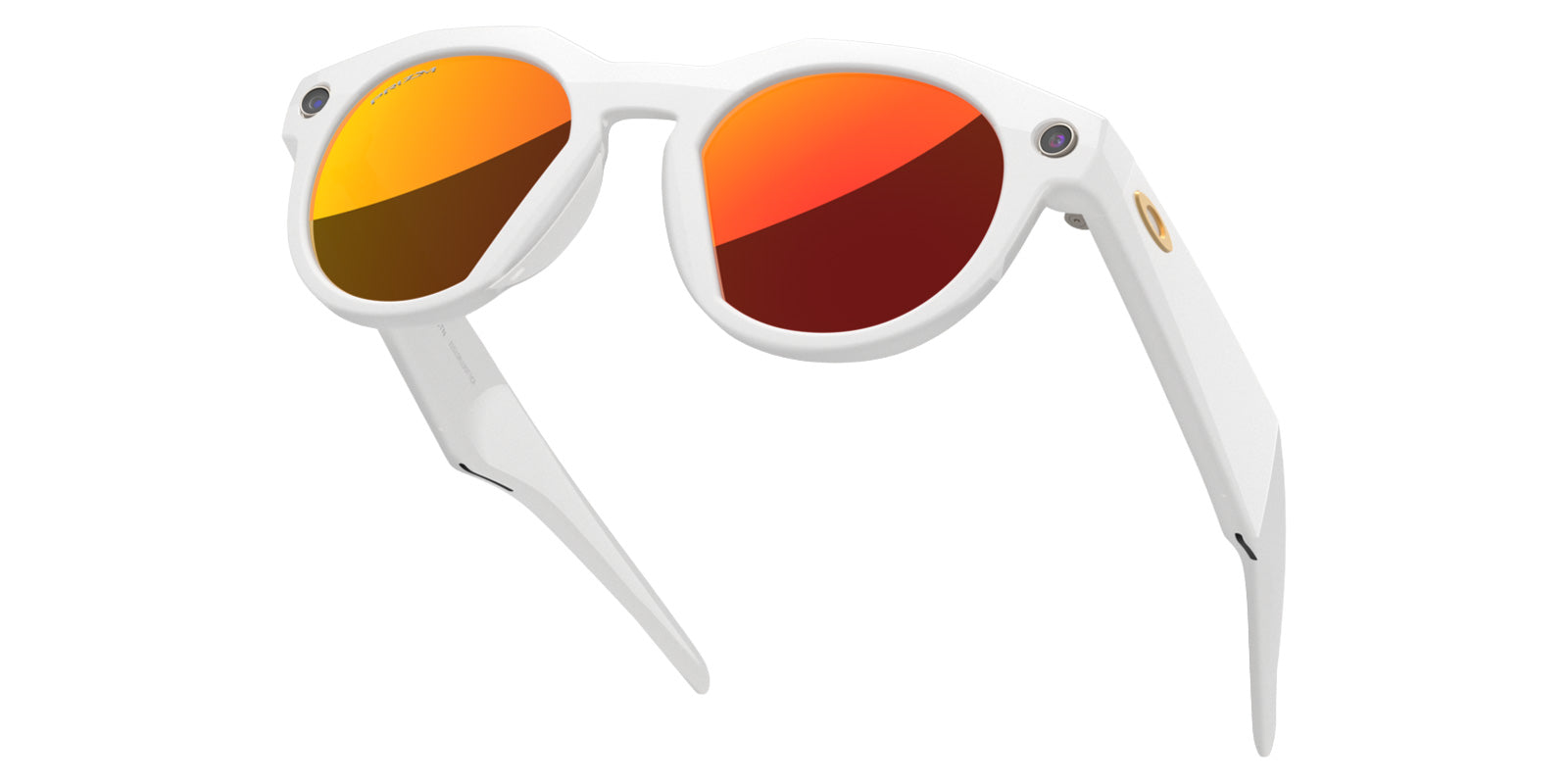 Oakley® Meta OW8002 HSTN - Polished Warm Gray/Prizm Ruby Mirrored Sunglasses