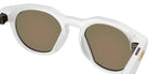 Oakley® Meta OW8002 HSTN - Polished Warm Gray/Prizm Ruby Mirrored Sunglasses