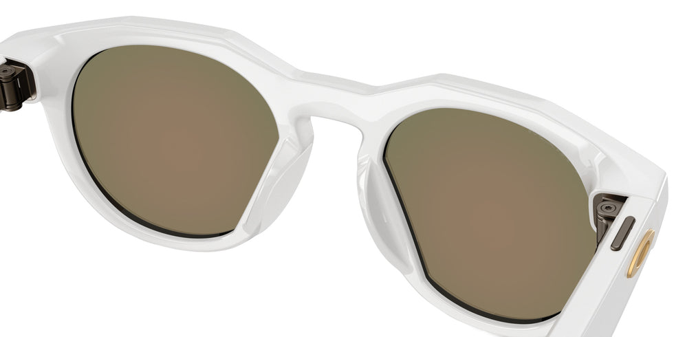 Oakley® Meta OW8002 HSTN - Polished Warm Gray/Prizm Ruby Mirrored Sunglasses