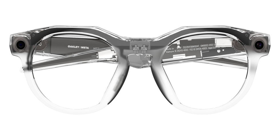 Oakley® Meta OW8002 HSTN - Polished Clear/Clear to Gray Transitions AR Sunglasses