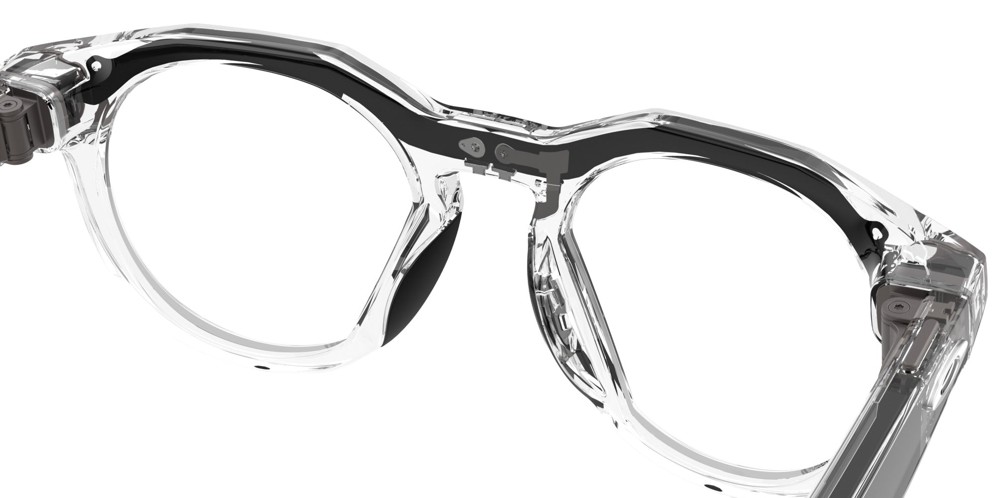 Oakley® Meta OW8002 HSTN - Polished Clear/Clear to Gray Transitions AR Sunglasses