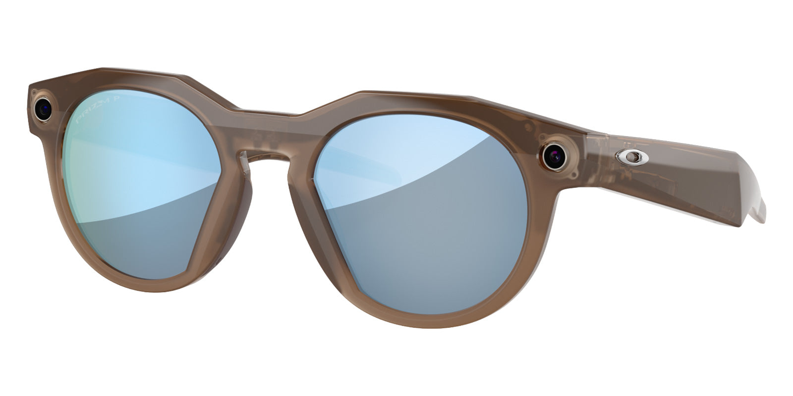 Oakley® Meta OW8002 HSTN - Polished Brown Smoke/Prizm Deep Water Polarized Sunglasses