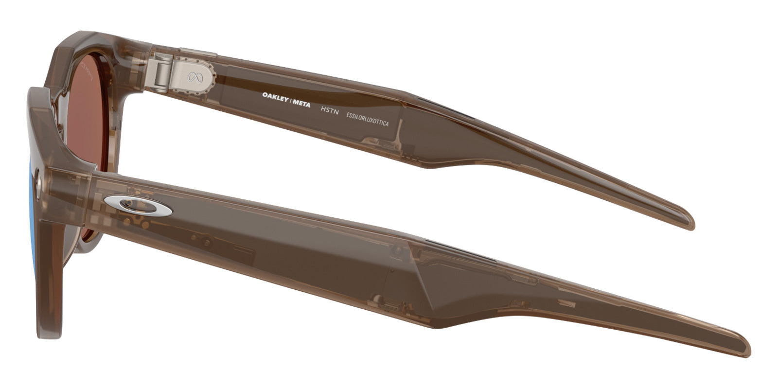 Oakley® Meta OW8002 HSTN - Polished Brown Smoke/Prizm Deep Water Polarized Sunglasses