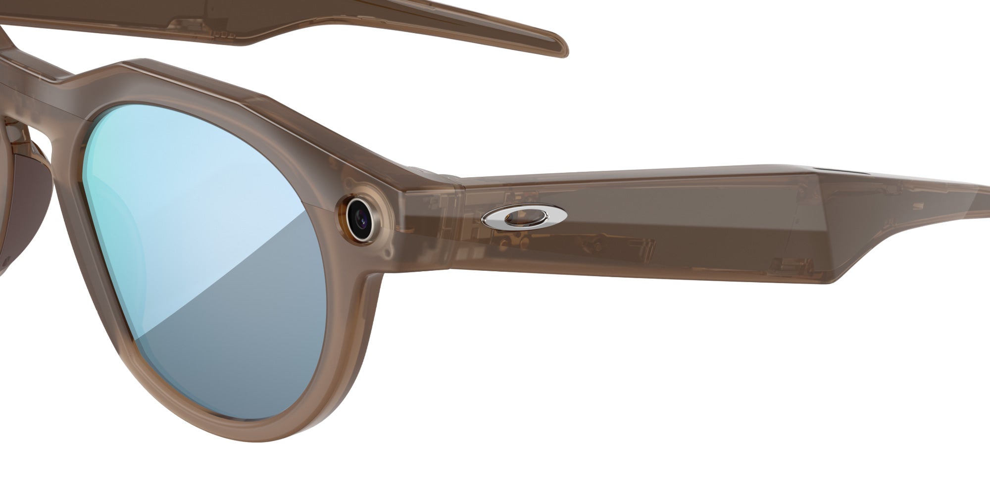 Oakley® Meta OW8002 HSTN - Polished Brown Smoke/Prizm Deep Water Polarized Sunglasses