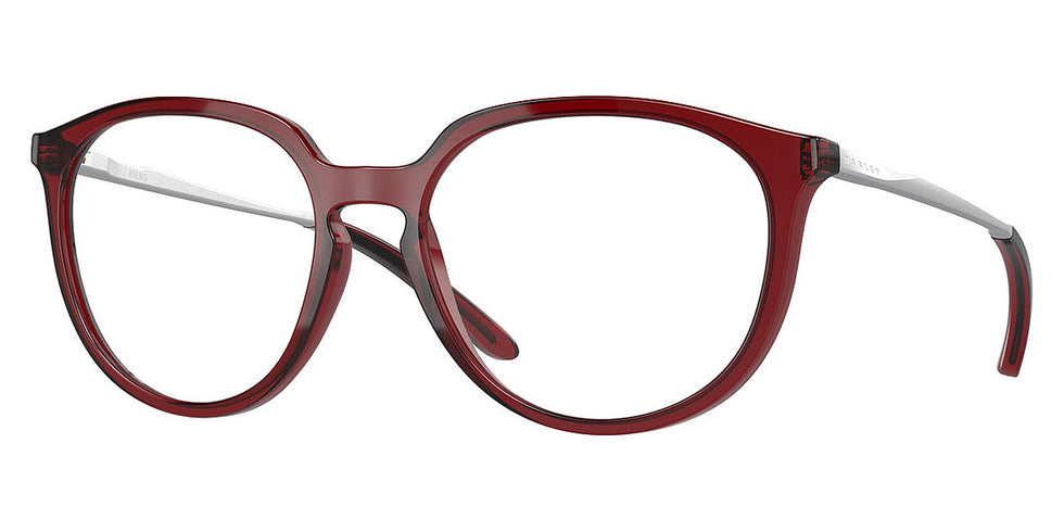 Oakley® Bmng OX8150 815004 53 Polished Transparent Brick Red/Polished Chrome Eyeglasses