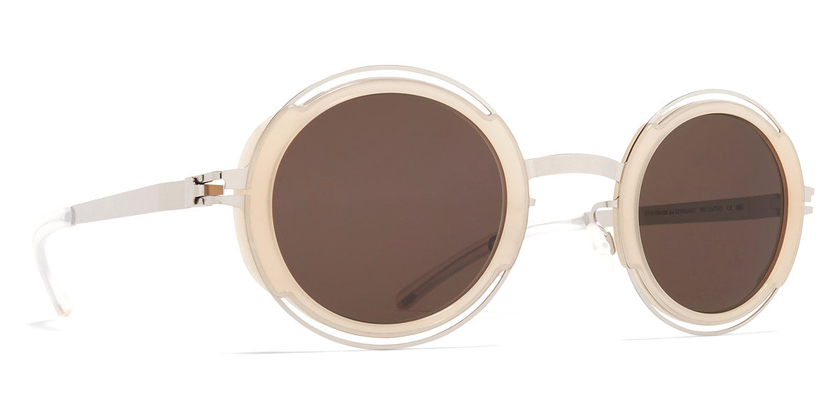 Mykita® PEARL MYK PEARL A89-Shiny Silver/Blonde / Brown Solid 46 - A89-Shiny Silver/Blonde / Brown Solid Sunglasses