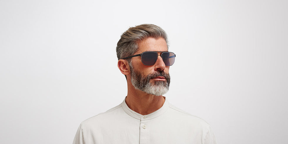 Mykita® PERRY MYK PERRY Black/White / Polarized Pro Hi-Con Grey 60 - Black/White / Polarized Pro Hi-Con Grey Sunglasses