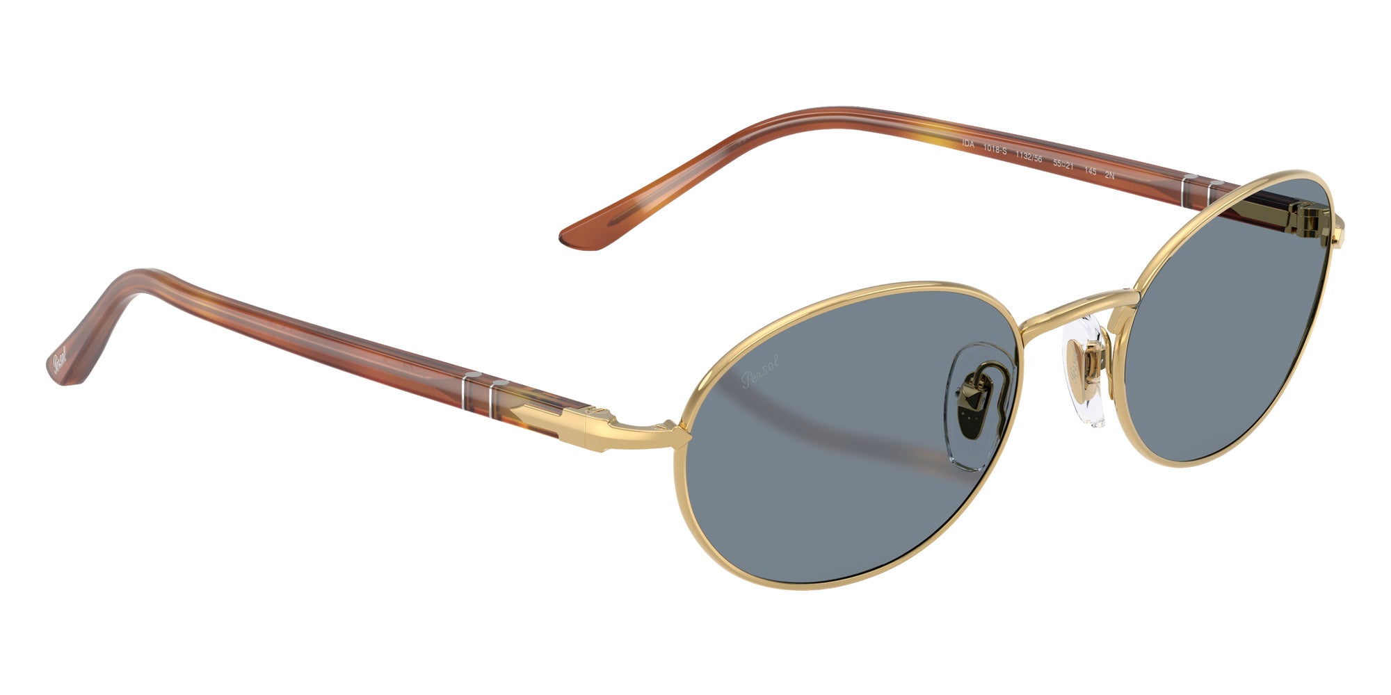 Persol® PO1018S Sunglasses PO1018S 113256 55 - Ida Gold Light Blue