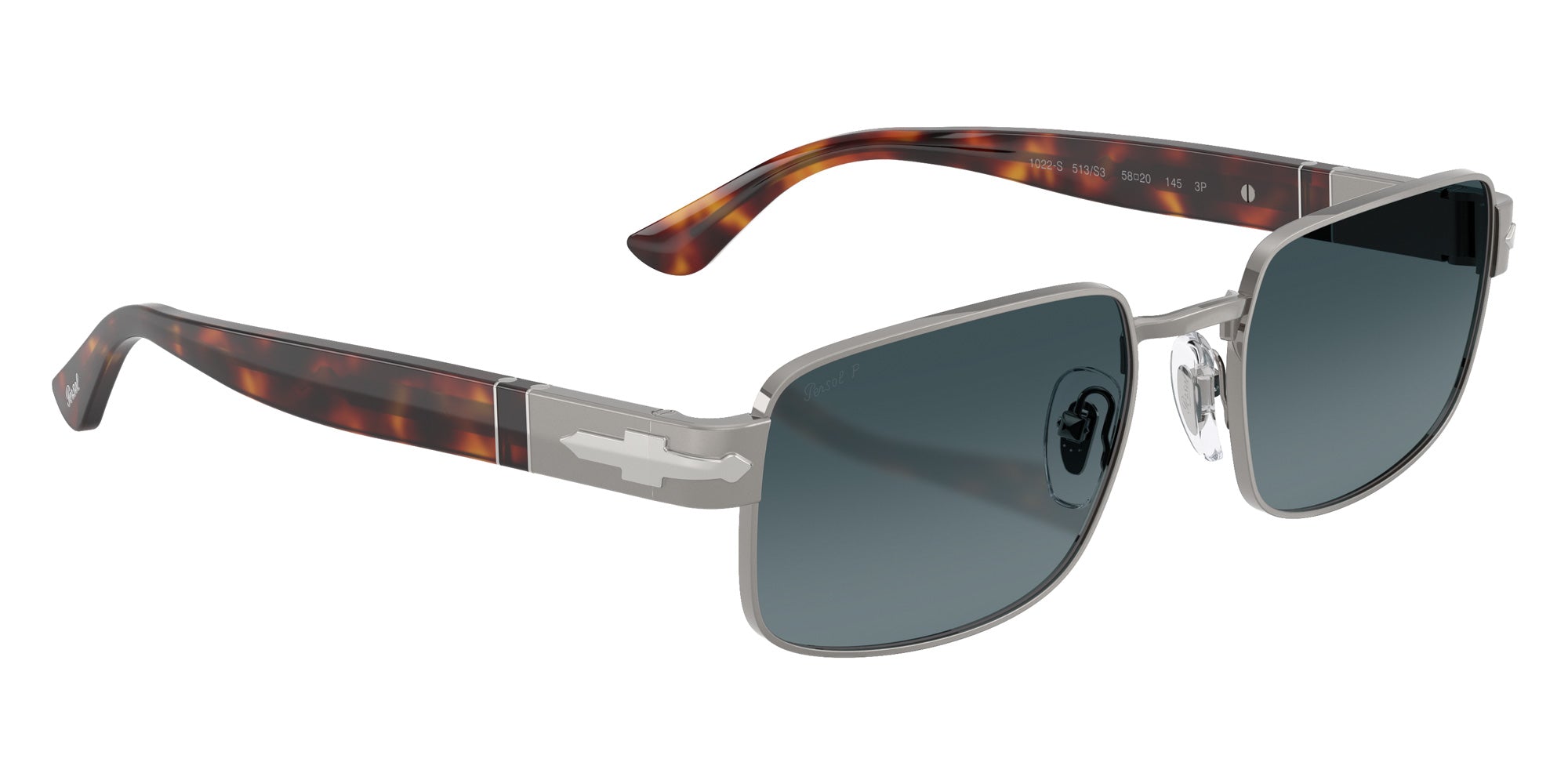 Persol® PO1022S Sunglasses PO1022S 513/S3 58 - Gunmetal Polar Gradient Blue