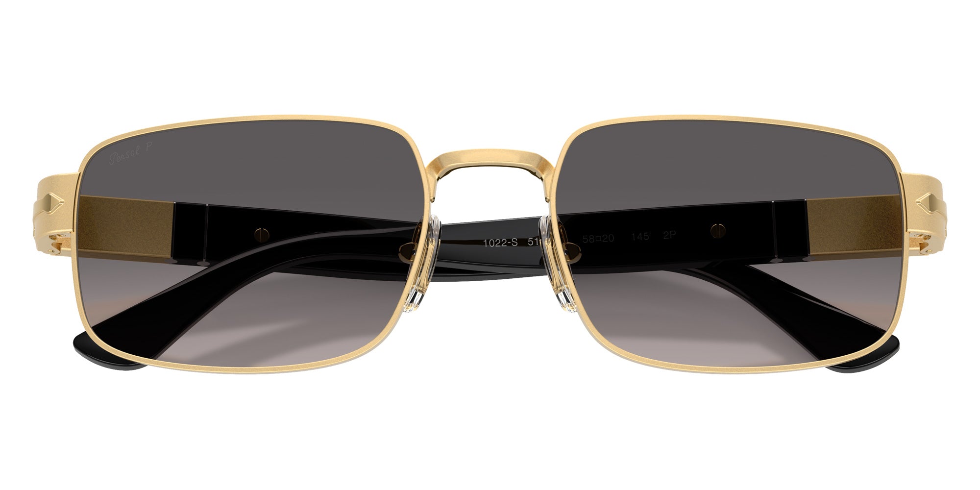 Persol® PO1022S Sunglasses PO1022S 515/M3 58 - Gold Polar Gradient Grey