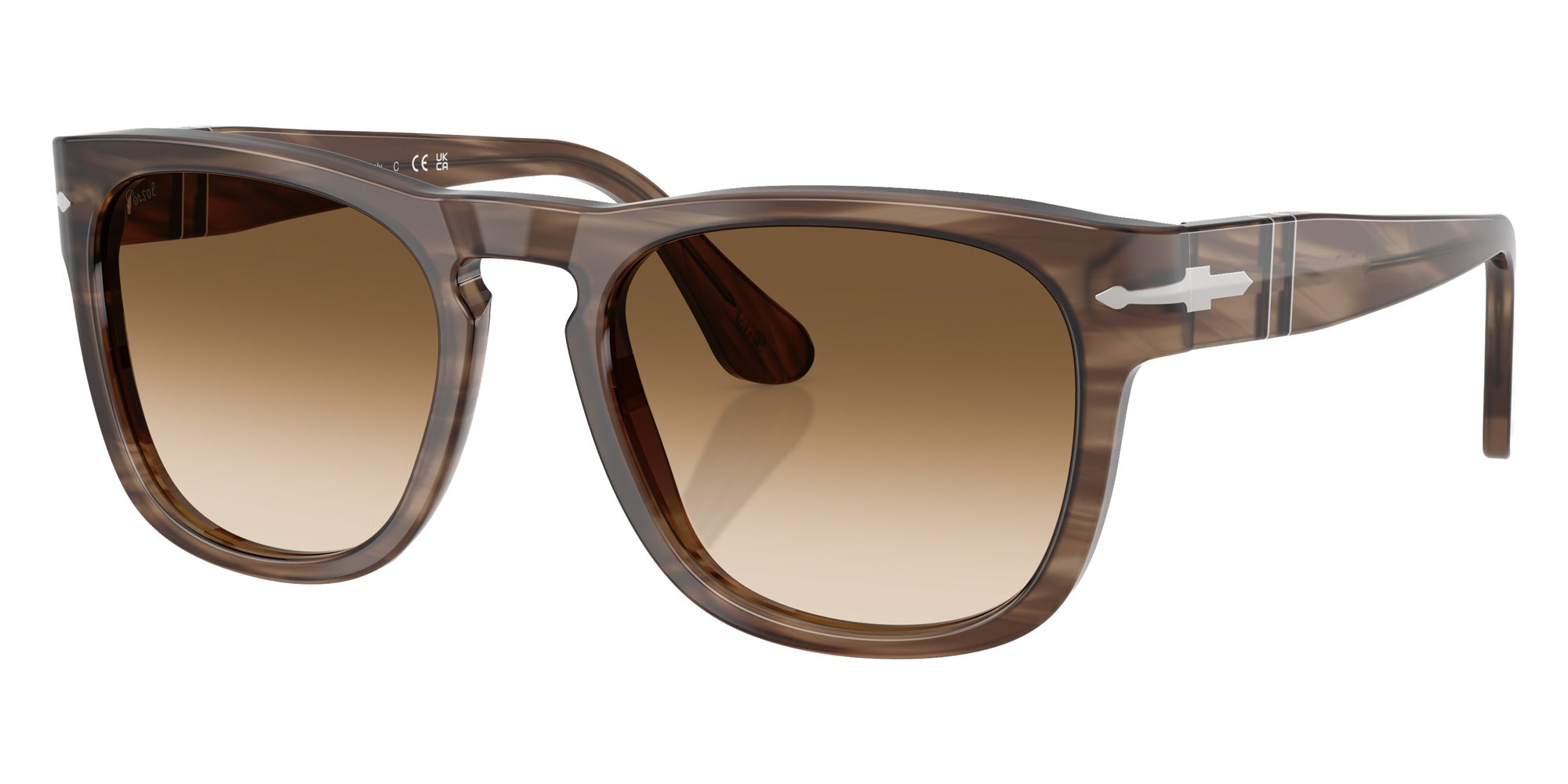 Persol® PO3333S Sunglasses PO3333S 120851 54 - Elio Striped Brown Gradient Br
