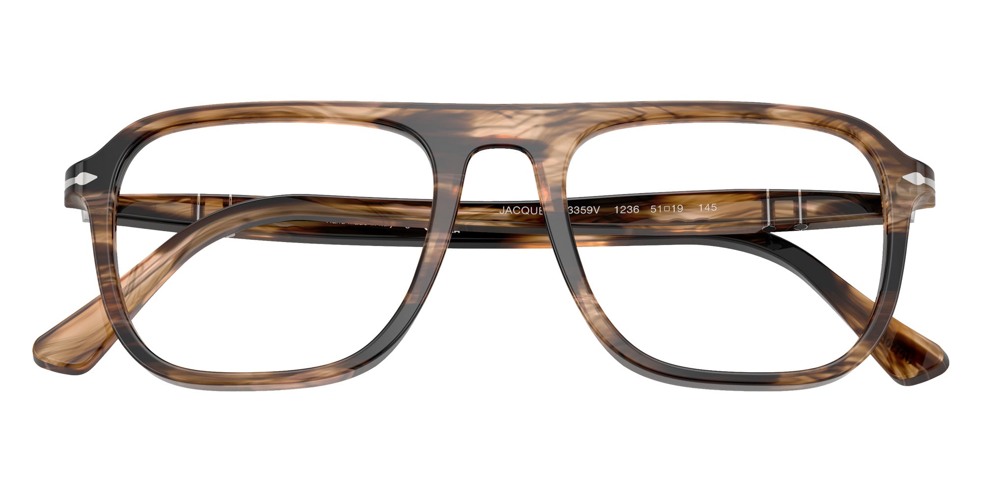 Persol® PO3359V Eyeglasses PO3359V 1236 53 - Jacques Stri.Black / Tras.Grei