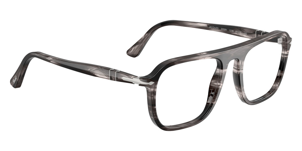 Persol® PO3359V Eyeglasses PO3359V 1238 53 - Jacques Striped Black And Tran