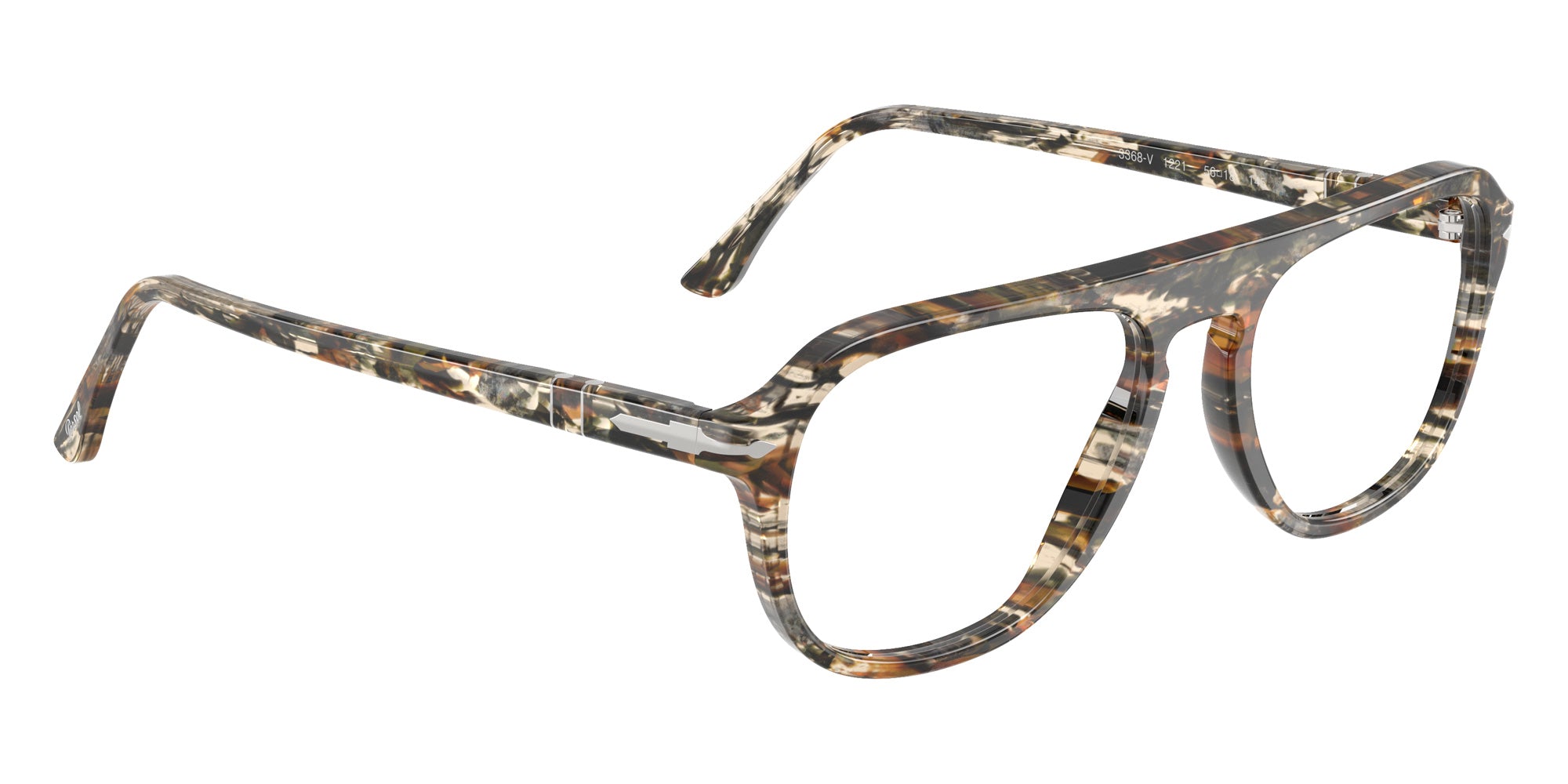 Persol® PO3368V Eyeglasses PO3368V 1221 56 - Amber Brown/Pirate Black