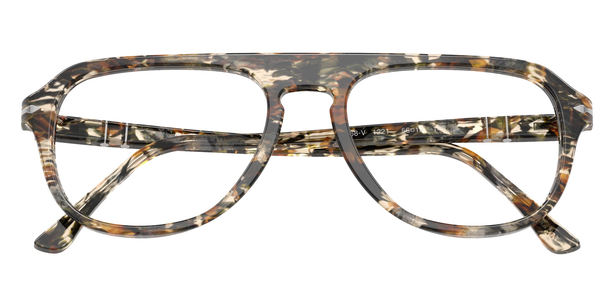 Persol® PO3368V Eyeglasses PO3368V 1221 56 - Amber Brown/Pirate Black