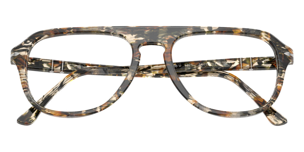 Persol® PO3368V Eyeglasses PO3368V 1221 56 - Amber Brown/Pirate Black