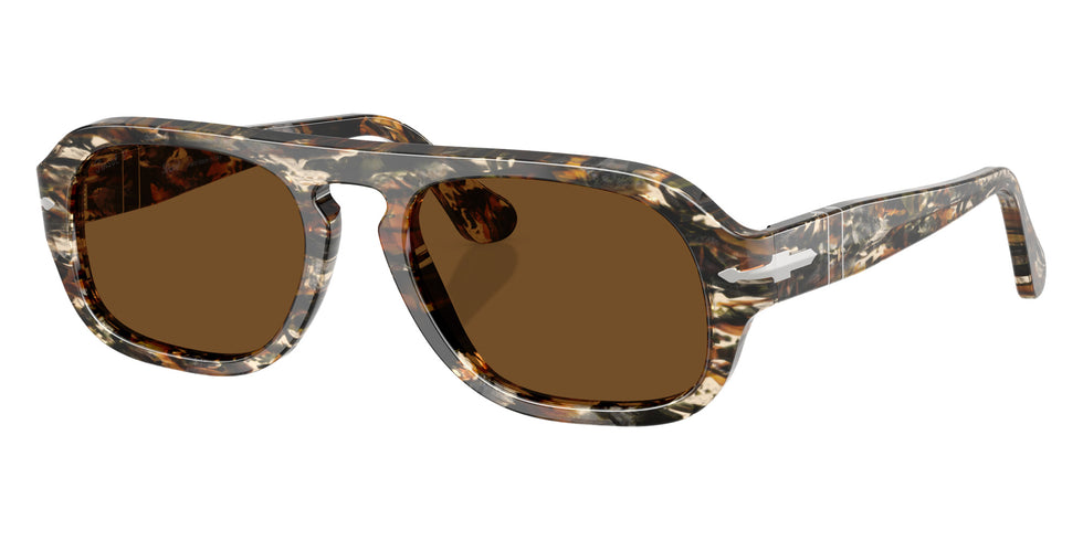 Persol® PO3369S Sunglasses PO3369S 122157 56 - Amber Brown/Pirate Black Brown