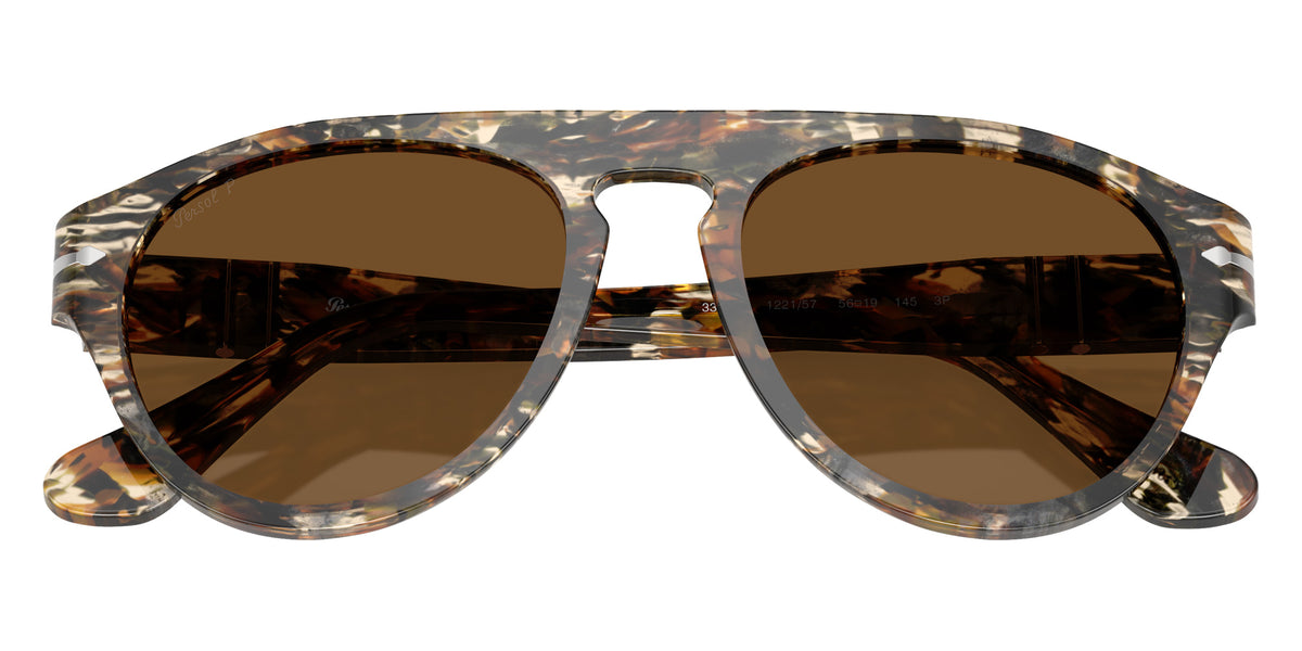 Persol® PO3370S Sunglasses PO3370S 122157 56 - Amber Brown/Pirate Black Brown