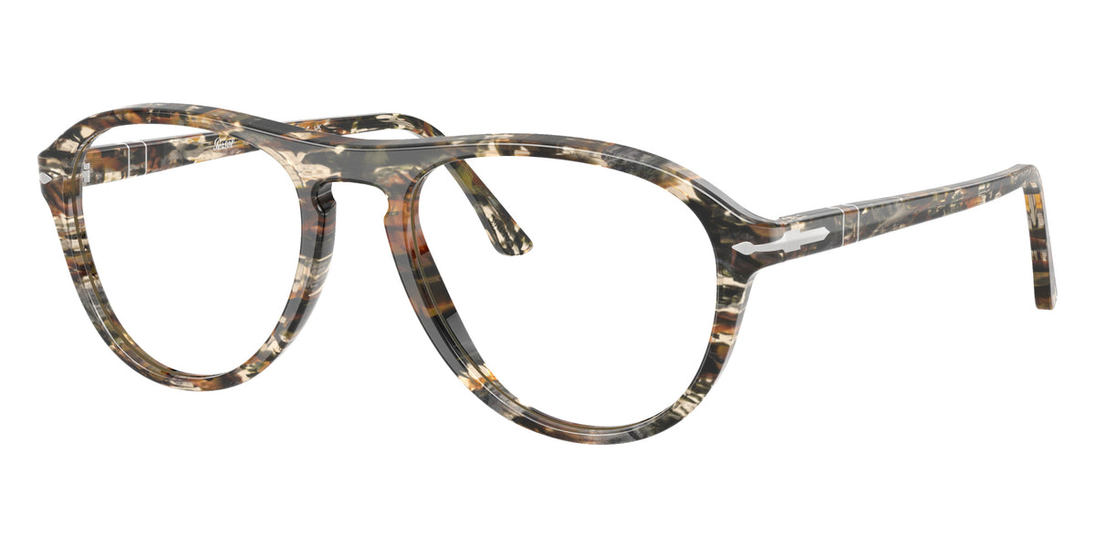 Persol® PO3371V Eyeglasses PO3371V 1221 55 - Lynn Amber Brown/Pirate Black