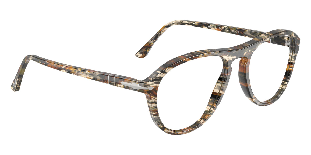 Persol® PO3371V Eyeglasses PO3371V 1221 55 - Lynn Amber Brown/Pirate Black