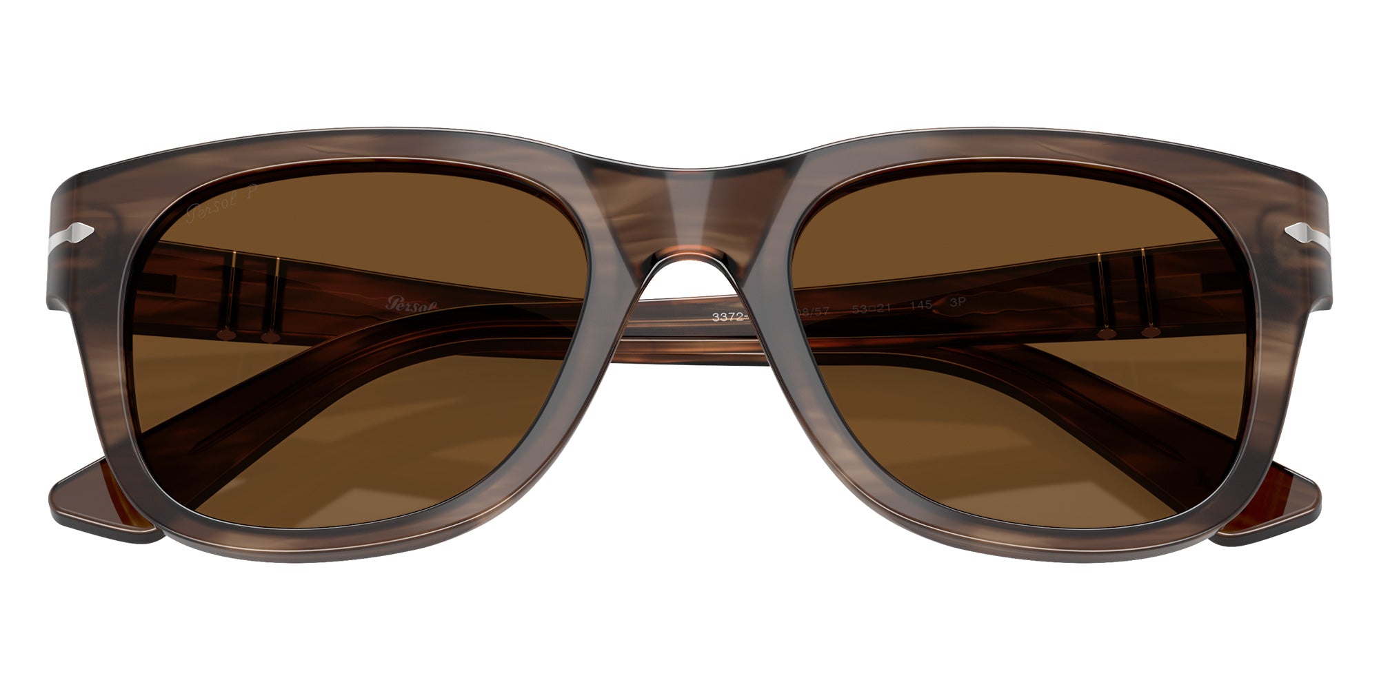 Persol® PO3372S Sunglasses PO3372S 120857 53 - Striped Brown Polar Brown