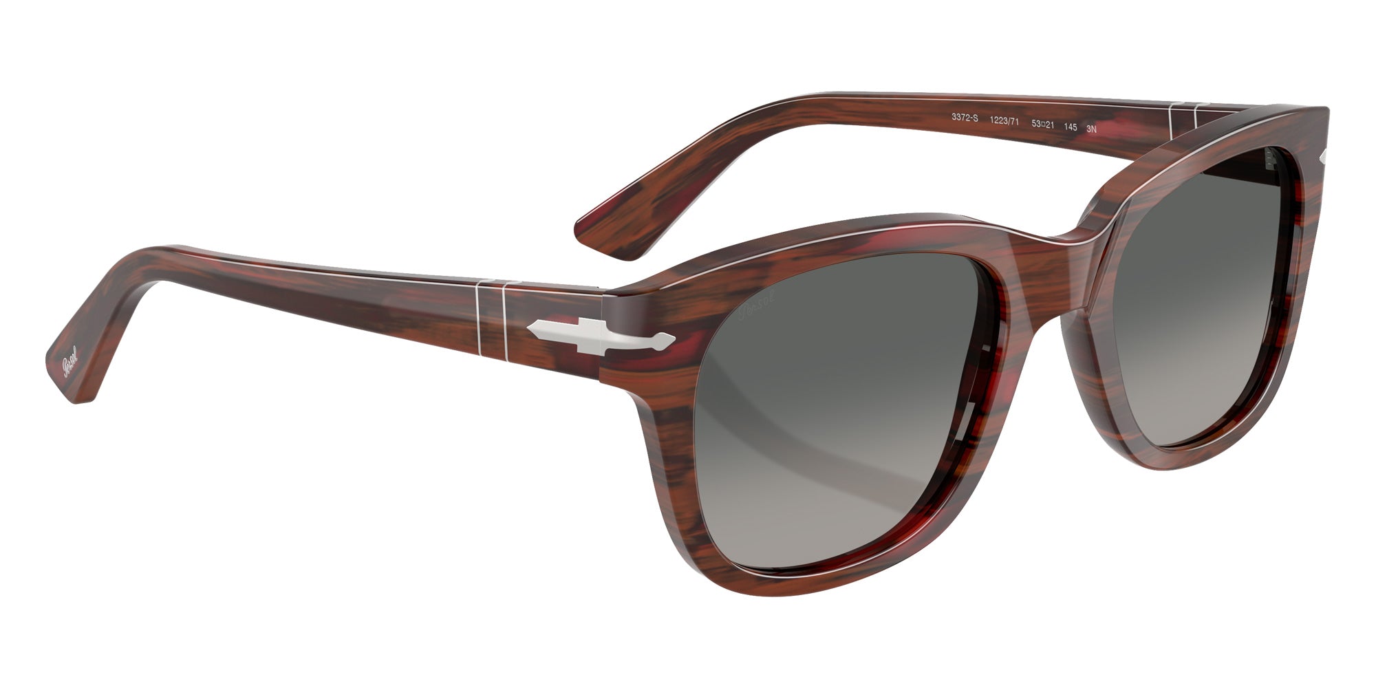 Persol® PO3372S Sunglasses PO3372S 122371 55 - Striped Burgundy Gradient Grey