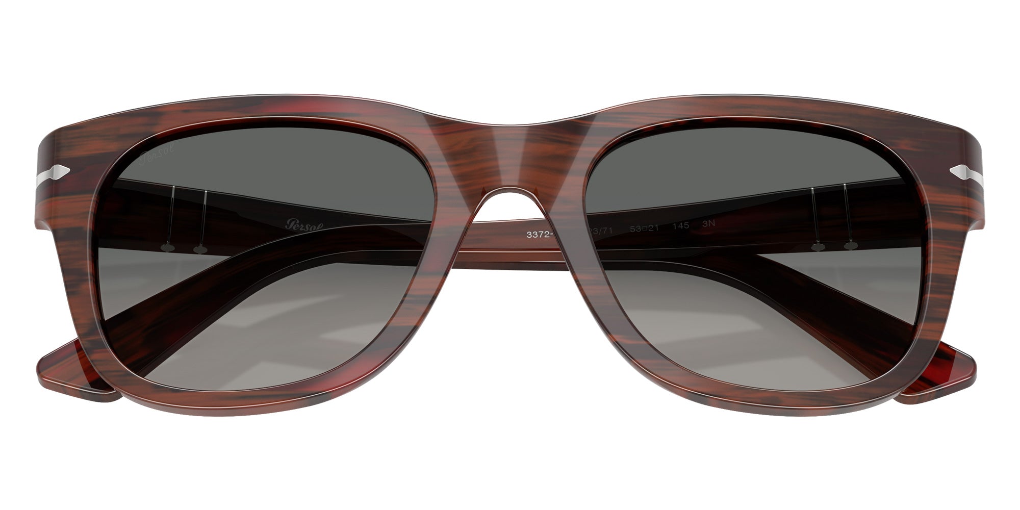 Persol® PO3372S Sunglasses PO3372S 122371 55 - Striped Burgundy Gradient Grey