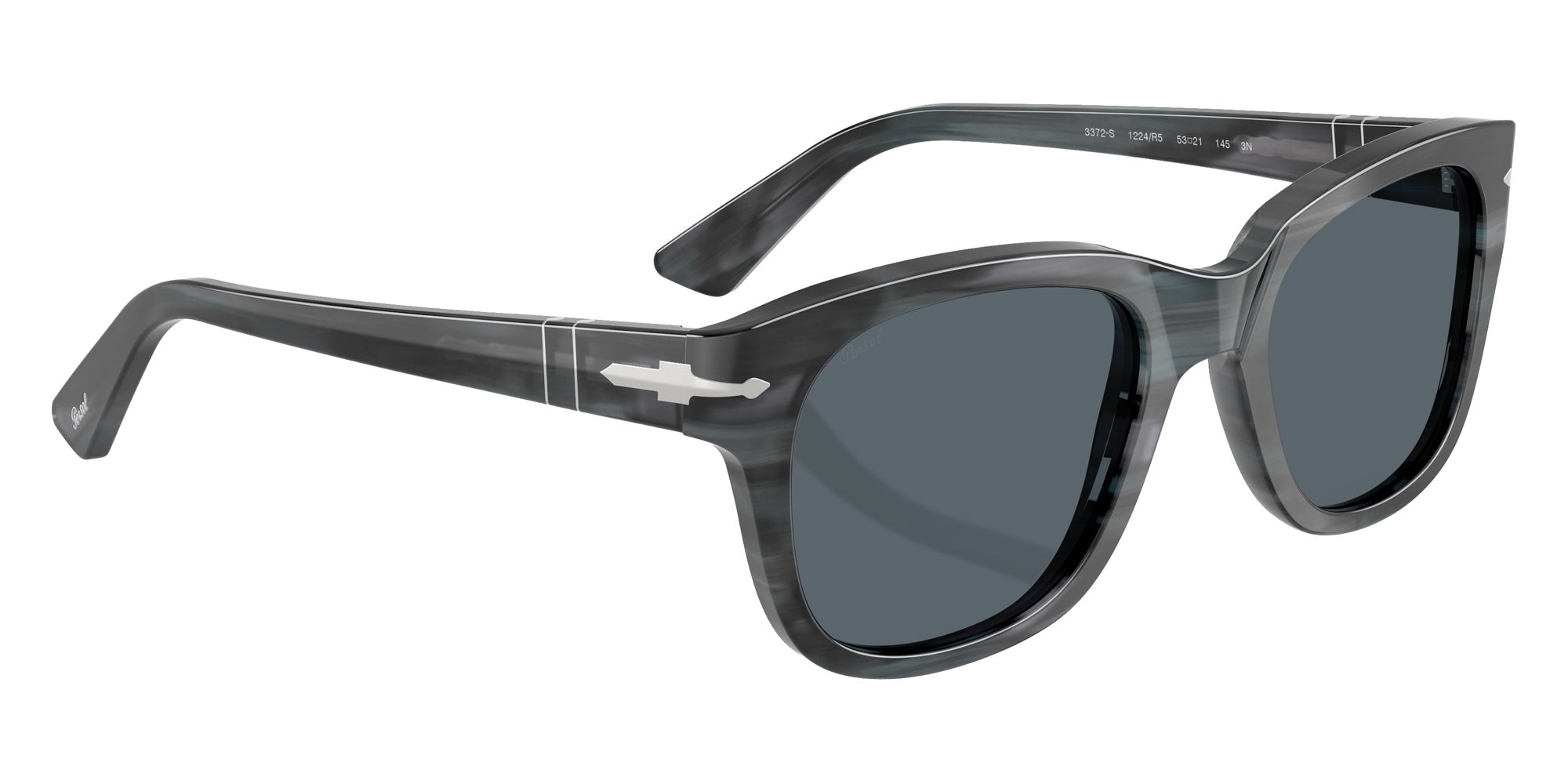 Persol® PO3372S Sunglasses PO3372S 1224R5 55 - Striped Grey Blue