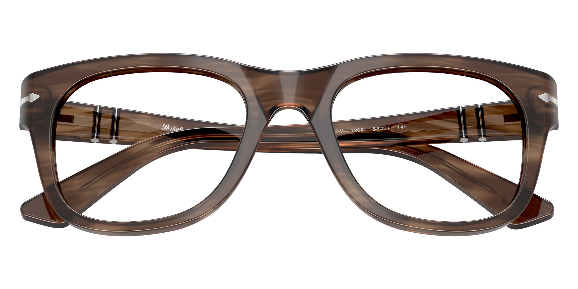 Persol® PO3372V Eyeglasses PO3372V 1208 51 - Striped Brown