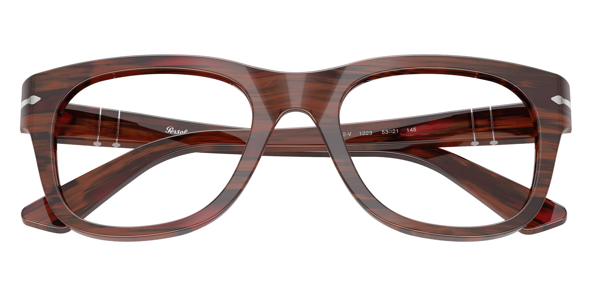 Persol® PO3372V Eyeglasses PO3372V 1223 51 - Striped Burgundy