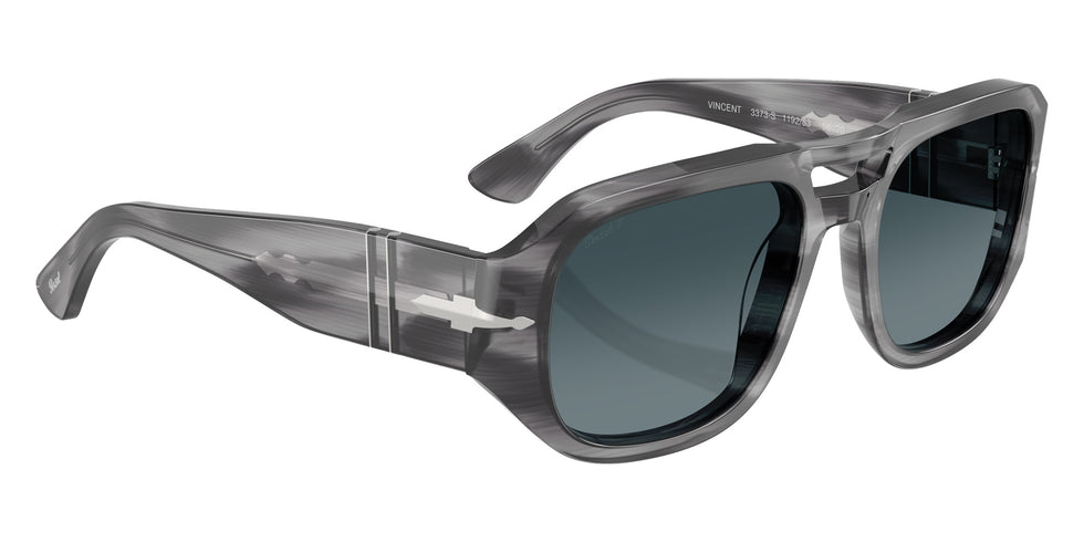 Persol® PO3373S Sunglasses PO3373S 1192S3 56 - Vincent Striped Grey Light Blu