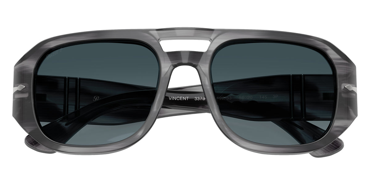 Persol® PO3373S Sunglasses PO3373S 1192S3 56 - Vincent Striped Grey Light Blu