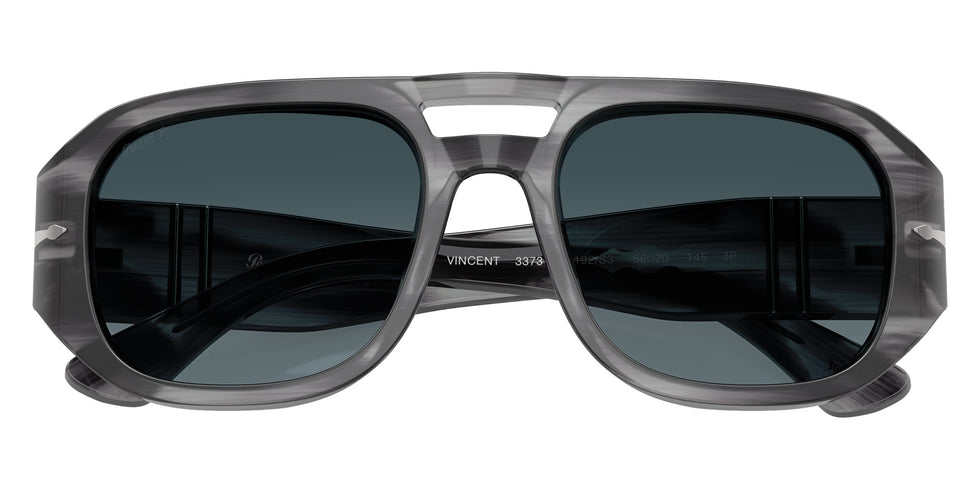 Persol® PO3373S Sunglasses PO3373S 1192S3 56 - Vincent Striped Grey Light Blu