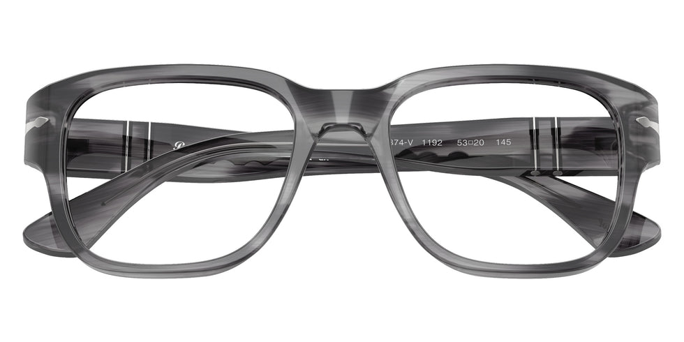 Persol® PO3374V Eyeglasses PO3374V 1192 53 - Striped Grey