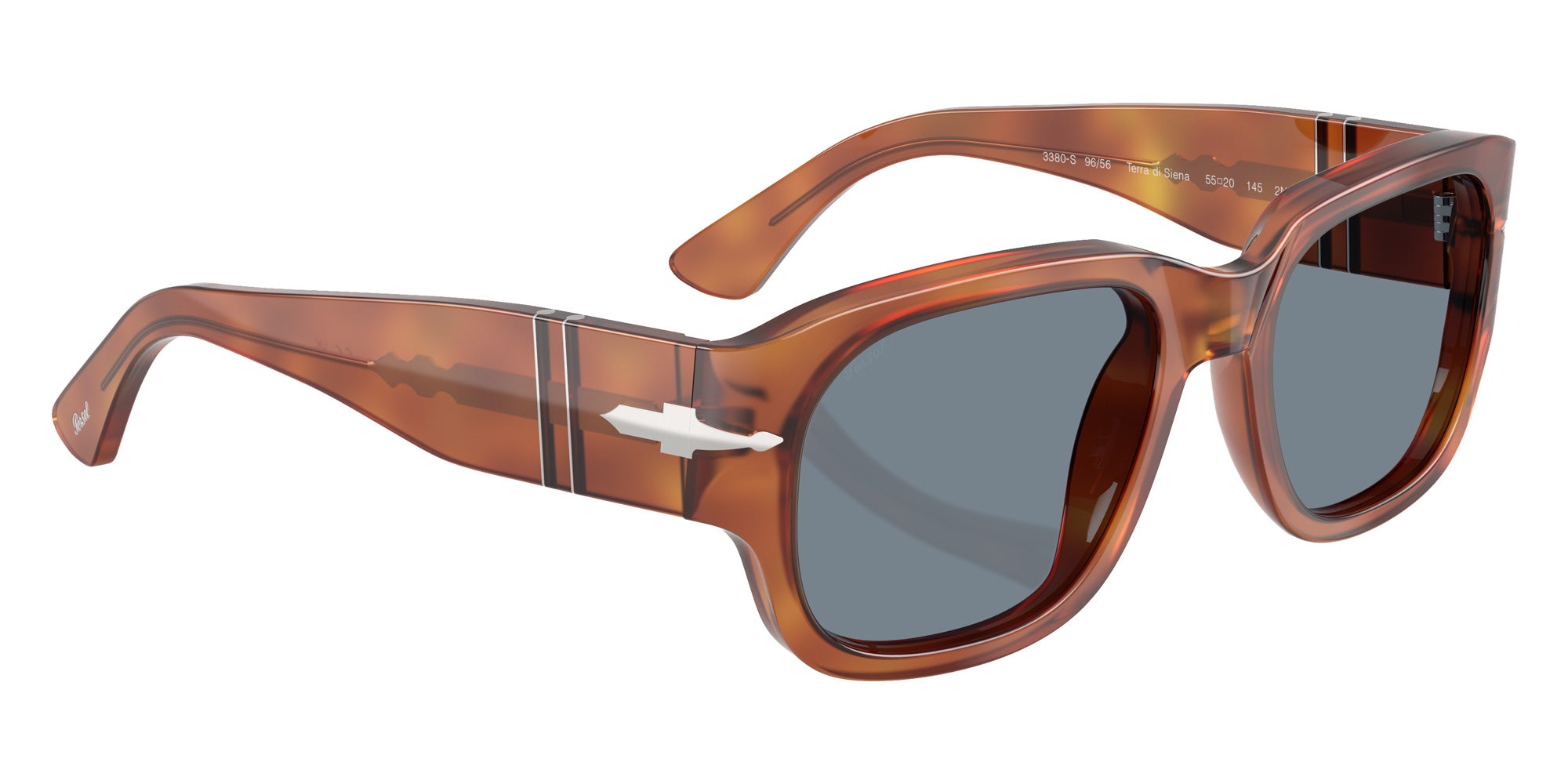 Persol® PO3380S Sunglasses PO3380S 96/56 55 - Terra Di Siena Light Blue
