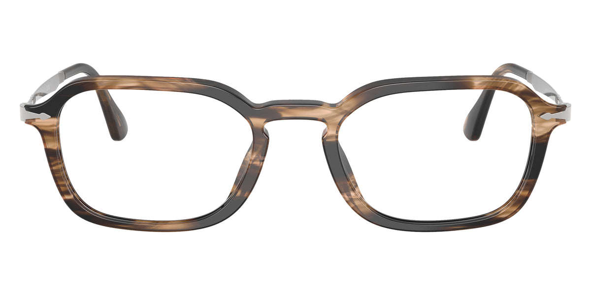 Persol® PO3381V Eyeglasses PO3381V 1236 54 - Striped Black And Greish Brown