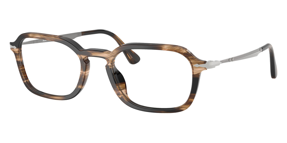 Persol® PO3381V Eyeglasses PO3381V 1236 54 - Striped Black And Greish Brown