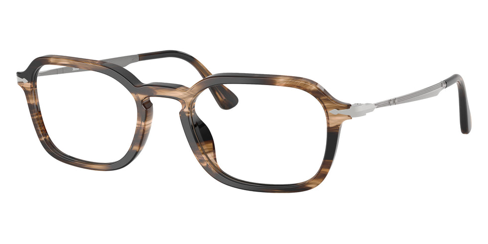 Persol® PO3381V Eyeglasses PO3381V 1236 54 - Striped Black And Greish Brown
