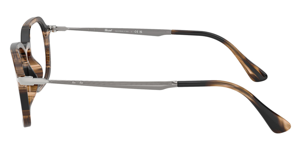 Persol® PO3381V Eyeglasses PO3381V 1236 54 - Striped Black And Greish Brown