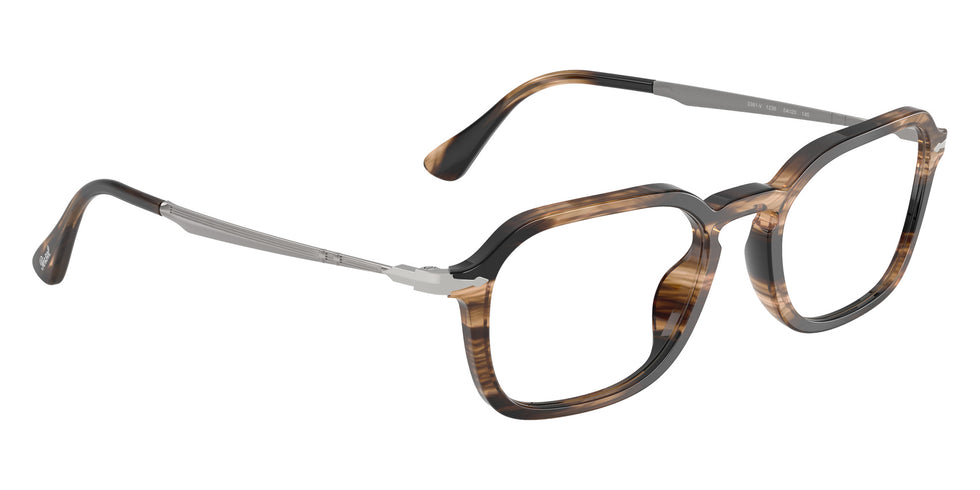 Persol® PO3381V Eyeglasses PO3381V 1236 54 - Striped Black And Greish Brown