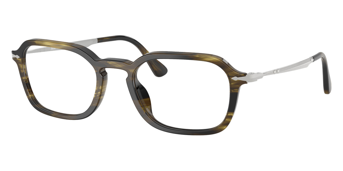 Persol® PO3381V Eyeglasses PO3381V 1237 54 - Striped Black And Olive Green