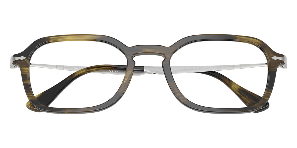 Persol® PO3381V Eyeglasses PO3381V 1237 54 - Striped Black And Olive Green
