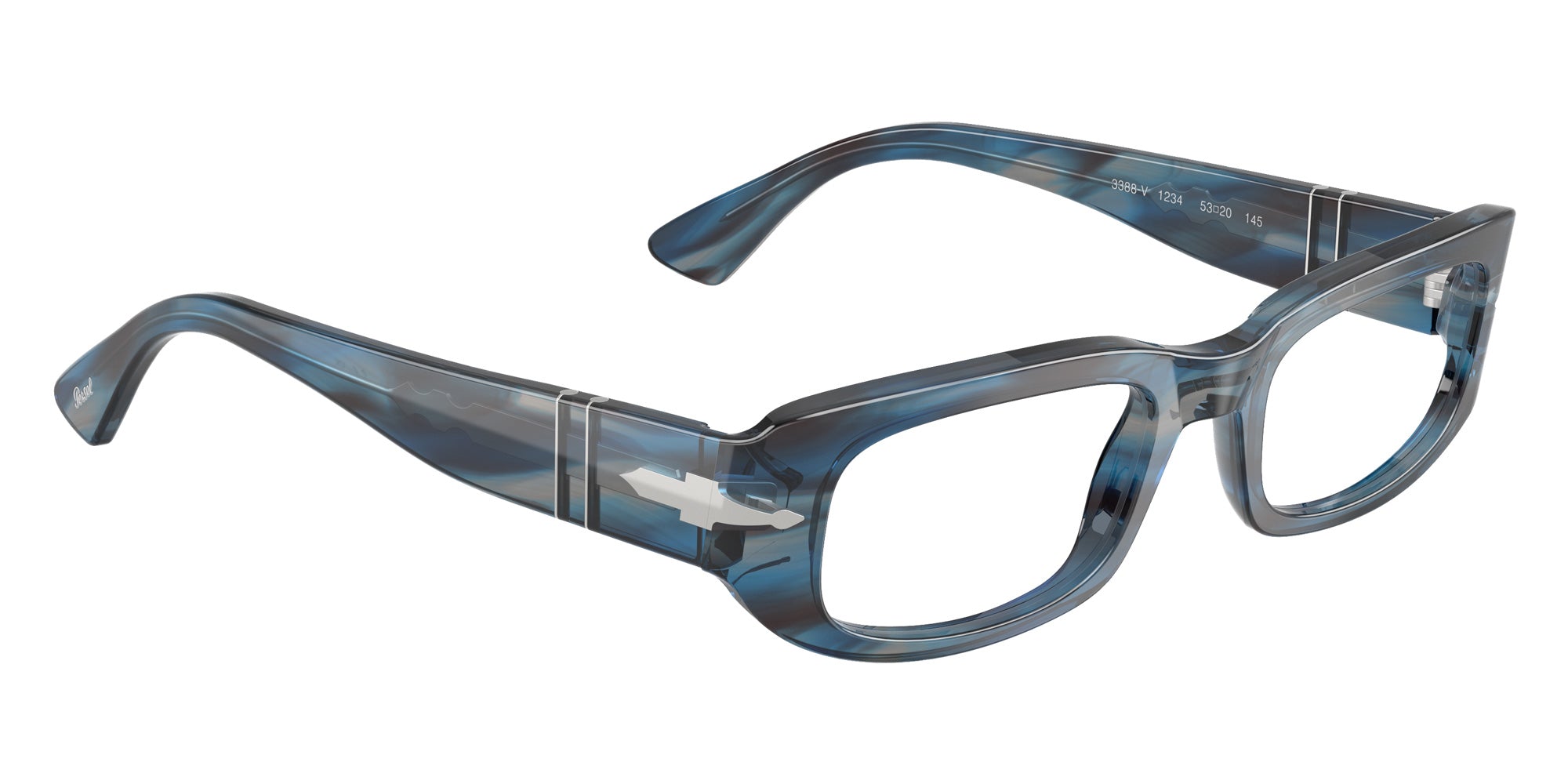Persol® PO3388V Eyeglasses PO3388V 1234 51 - Striped Blue And Grey