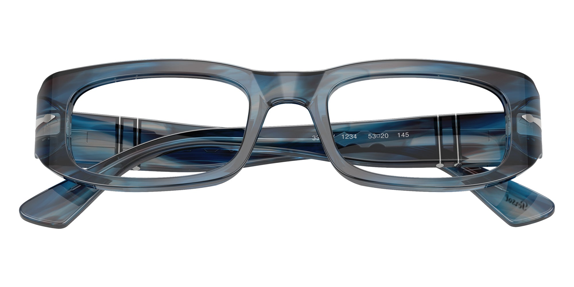 Persol® PO3388V Eyeglasses PO3388V 1234 51 - Striped Blue And Grey