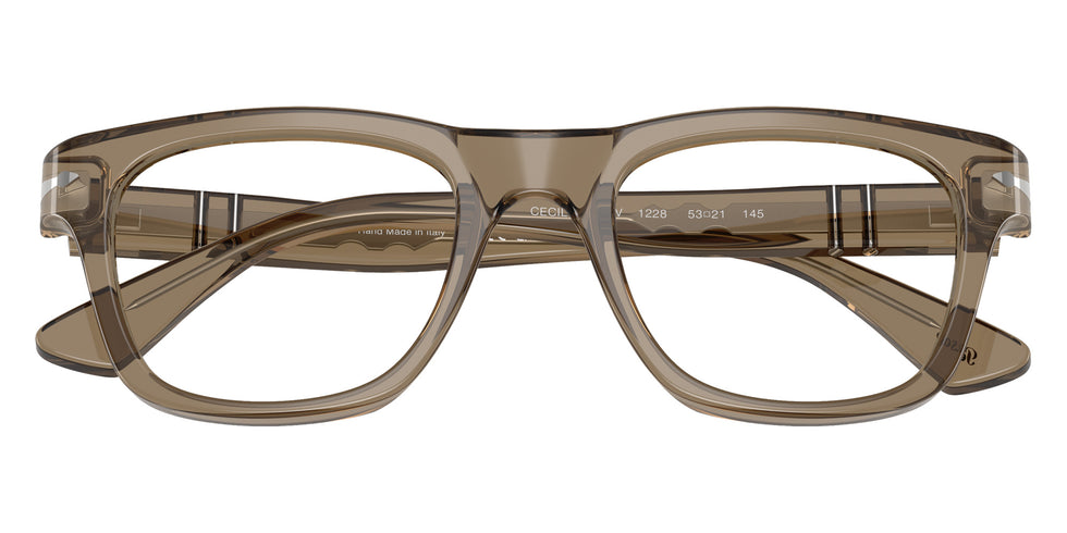 Persol® PO3389V Eyeglasses PO3389V 1228 53 - Cecil Transparent Brown Heart