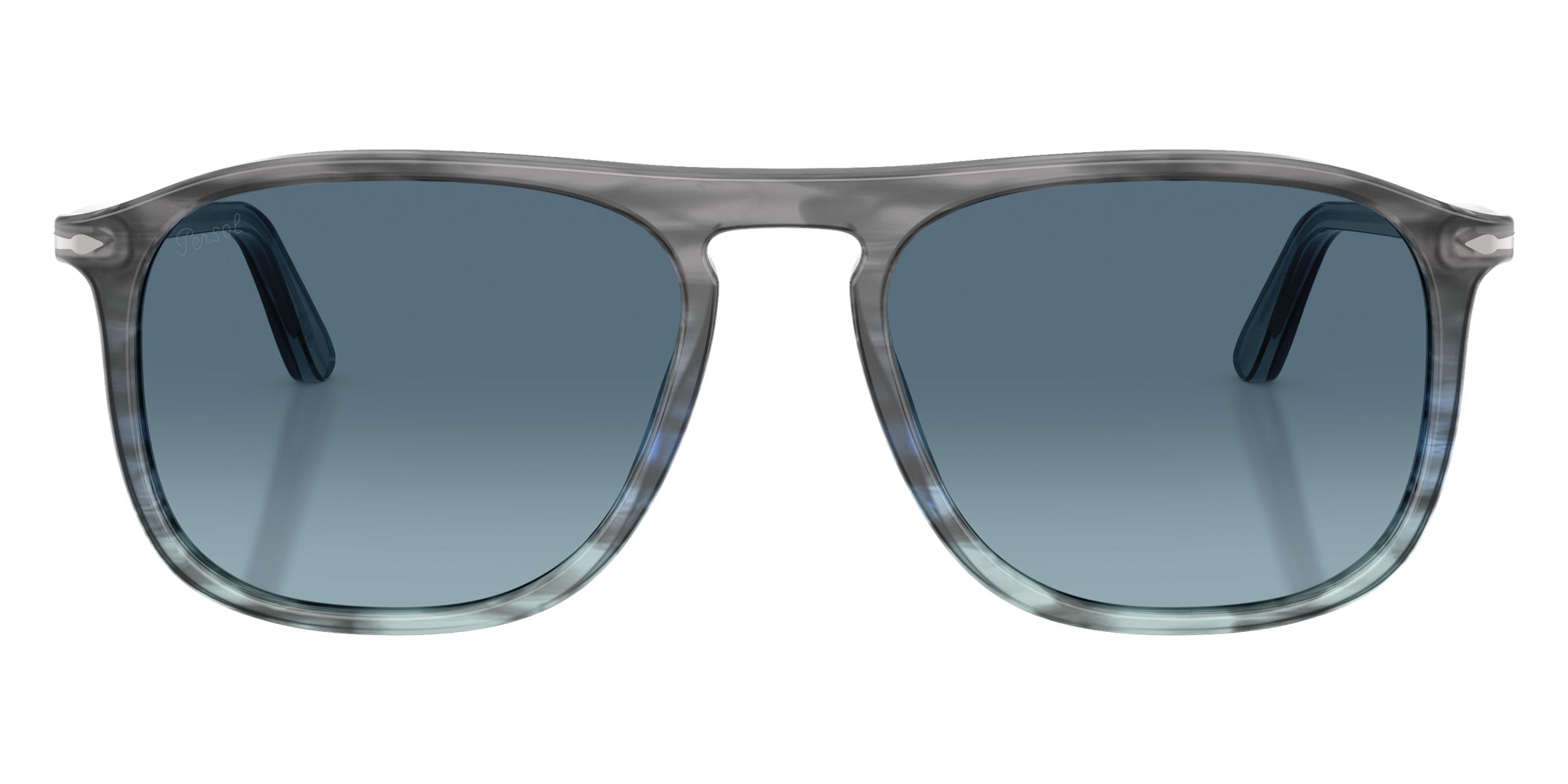 Persol® PO3392S Sunglasses PO3392S 1205Q8 57 - Grey Striped Blue Azure Gradie