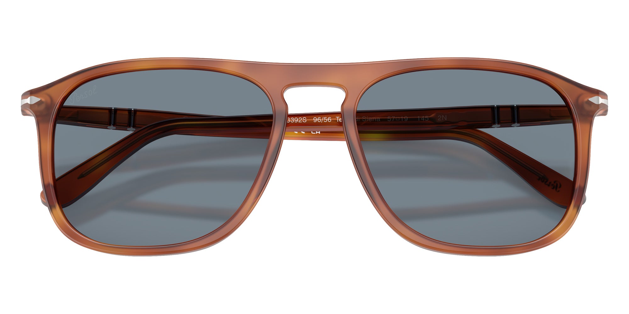 Persol® PO3392S Sunglasses PO3392S 96/56 57 - Terra Di Siena Light Blue